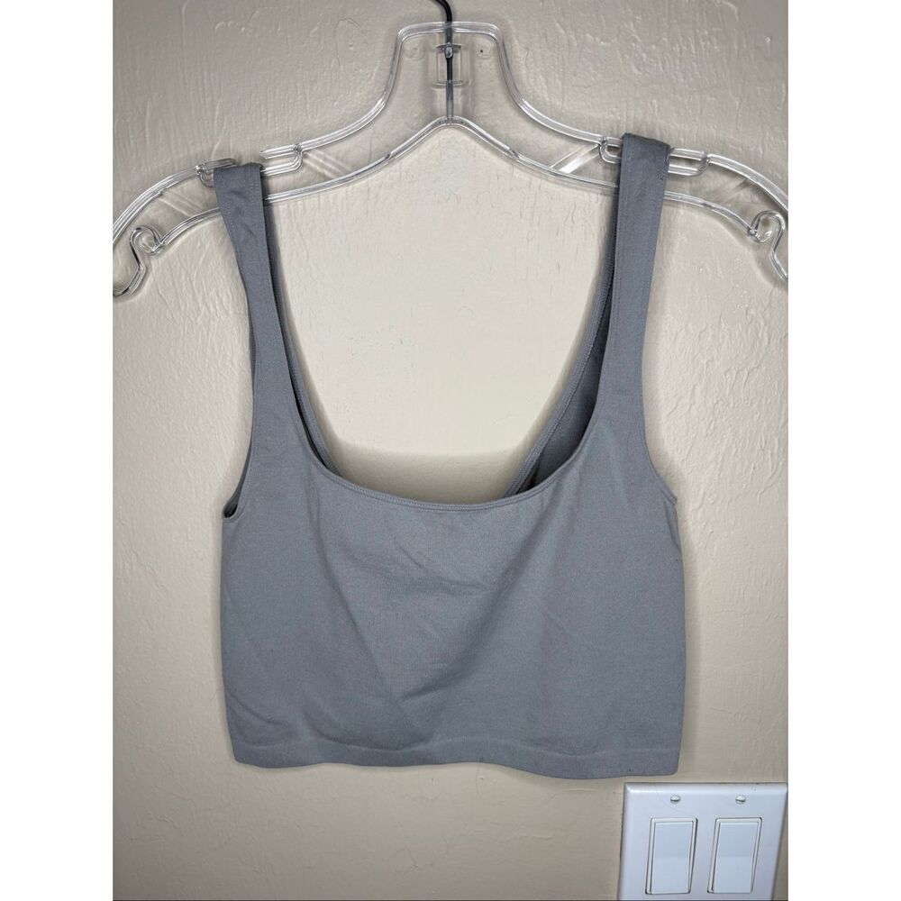 Free People Intimately Seamless Scoop Neck Brami Crop Tank Gray Medium-132